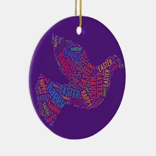 Happy Paast Dove Greep Text Keramisch Ornament (Rechts)