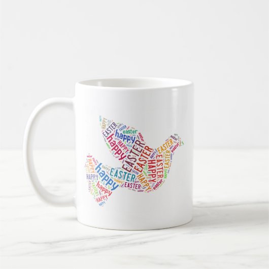 Happy Paast Dove Greep Text Koffiemok (Links)