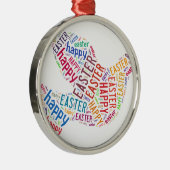 Happy Paast Dove Greep Text Metalen Ornament (Rechts)