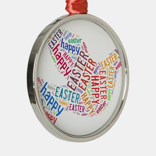 Happy Paast Dove Greep Text Metalen Ornament (Rechts)