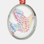 Happy Paast Dove Greep Text Metalen Ornament (Links)