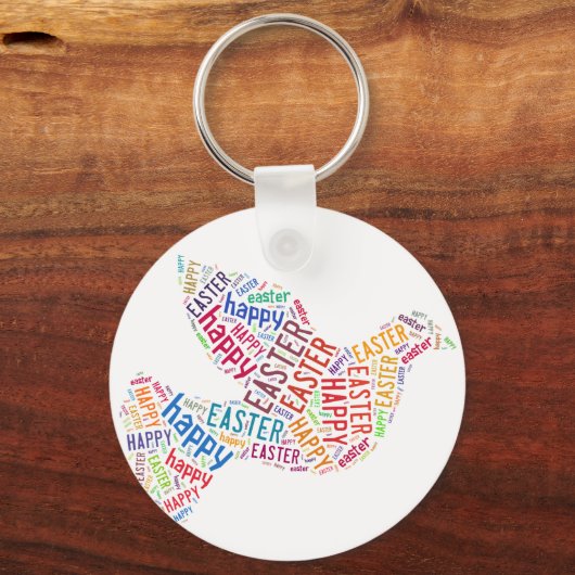 Happy Paast Dove Greep Text Sleutelhanger (Voorkant)
