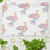 Happy Paast Dove Greep Text Theedoek (Gevouwen)