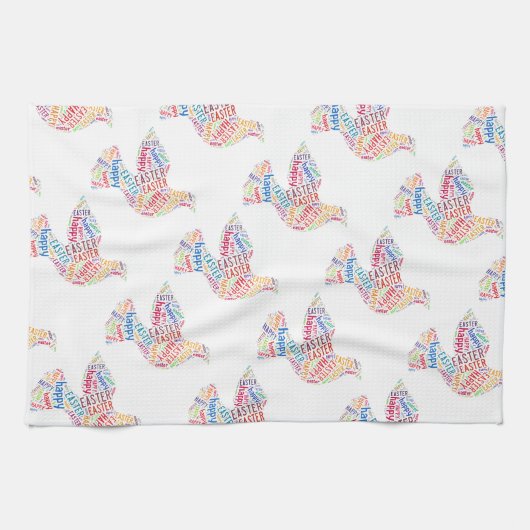 Happy Paast Dove Greep Text Theedoek (Horizontaal)