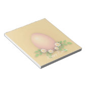 Happy Paast Egg & Flowers yellow roze pastel Notitieblok (Schuin)