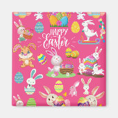 Happy Paast, grappige Bunny wil en kleurrijk Magneet (Voorkant)