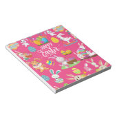 Happy Paast, grappige Bunny wil en kleurrijk Notitieblok (Schuin)