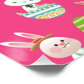 Happy Paast, grappige Bunny wil en kleurrijk Perfect Poster (Hoek)