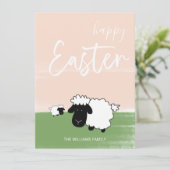Happy Paast Happy Sheeps-illustratie Feestdagenkaart (Staand voorkant)