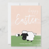 Happy Paast Happy Sheeps-illustratie Feestdagenkaart (Voorkant)