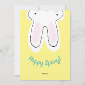 Happy Paast Happy Spring geel leuke Bunny grappig Feestdagenkaart (Achterkant)