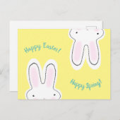 Happy Paast Happy Spring gele leuke bundel grappig Briefkaart (Voorkant / Achterkant)