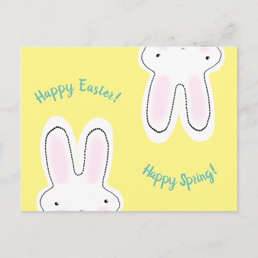 Happy Paast Happy Spring gele leuke bundel grappig Briefkaart (Voorkant)
