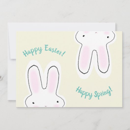 Happy Paast Happy Spring leuke grappige konijnenka (Voorkant)