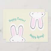 Happy Paast Happy Spring leuke grappige konijnenka (Voorkant / Achterkant)