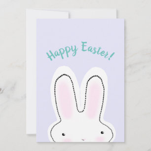 Happy Paast Happy Spring lila leuke Bunny grappig Feestdagenkaart
