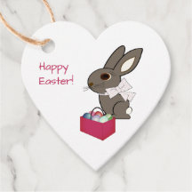 Happy Paast Heart Shaped Gift Labels