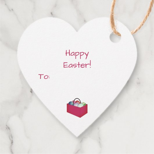 Happy Paast Heart Shaped Gift Labels (Achterkant)