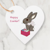 Happy Paast Heart Shaped Gift Labels (Voorkant)