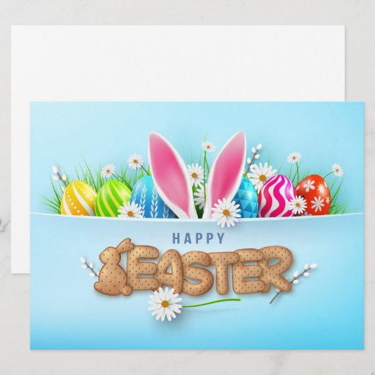 Happy Paast Holiday-kaart Feestdagenkaart (Voorkant / Achterkant)