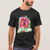 Happy Paast Irish Setter die Bunny Ear Eggs vervoe T-shirt (Voorkant)