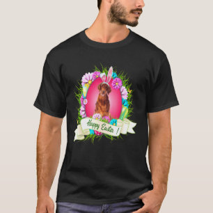 Happy Paast Irish Setter die Bunny Ear Eggs vervoe T-shirt