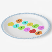 Happy Paast kleurrijke eieren Papieren Bordje (Gekanteld)