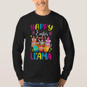 Happy Paast Llama Paaseieren Vroege Paasdag T-shirt