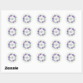 Happy Paast Paarse Crocus Flower Wreate Ronde Sticker (Vel)