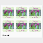 Happy Paast Paarse Tulips Stickers (Vel)