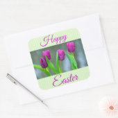 Happy Paast Paarse Tulips Stickers (Envelop)
