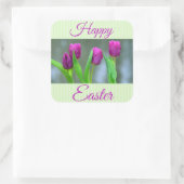 Happy Paast Paarse Tulips Stickers (Tas)