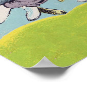 Happy Paast Pastel die konijnen runt Poster (Hoek)