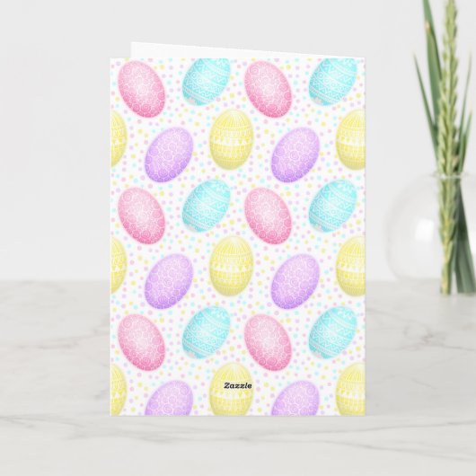 Happy Paast Pastel Egg Pattern Wenskaart Kaart (Achterkant)