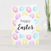 Happy Paast Pastel Egg Pattern Wenskaart Kaart (Voorkant)