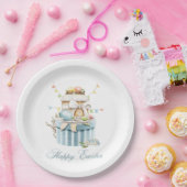 Happy Paast Pastel Eggs Paper-Bord Papieren Bordje (Feest)