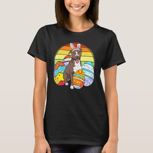 Happy Paast Pitbull Terrier Easter Pets T-shirt (Voorkant)