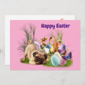 Happy Paast Pub dog Flat Holiday Kaart (Voorkant / Achterkant)