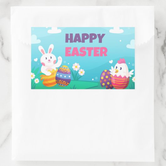 Happy Paast Rectangle-stickers Rechthoekige Sticker (Tas)