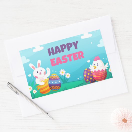 Happy Paast Rectangle-stickers Rechthoekige Sticker (Envelop)