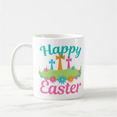 Happy Paast Religieuze Cross Cute Flower Koffiemok (Links)