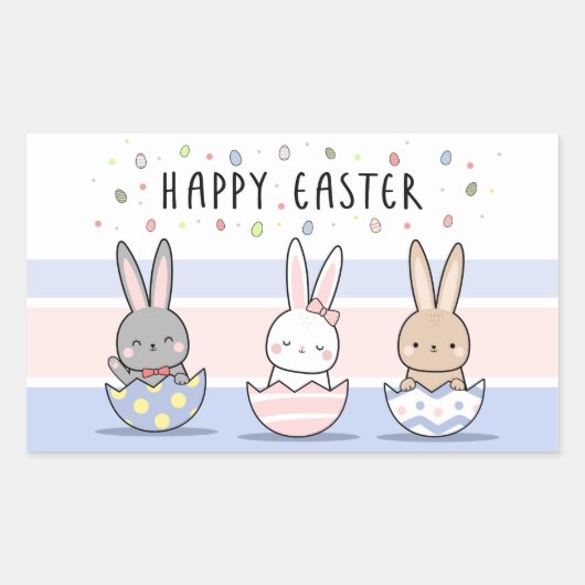 Happy Paast Retangular Sticker (Voorkant)