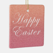 Happy Paast Roos Gold Pink Sparkle Glitter Style Keramisch Ornament (Rechts)