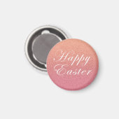 Happy Paast Roos Gold Pink Sparkle Glitter Style Magneet (Voorkant / Achterkant)