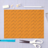 Happy Paast Script Brown op Oranje weefselpapier Tissuepapier (Craft)