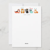 Happy Paast Sloth en llama Flat-vakantiekaart Feestdagenkaart (Achterkant)