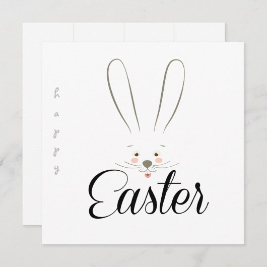 Happy Paast Spring Cute Bunny Easter Eggs Hunt Feestdagenkaart (Voorkant / Achterkant)