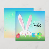 Happy Paast Spring Cute Bunny Easter Eggs Hunt Feestdagenkaart (Voorkant / Achterkant)