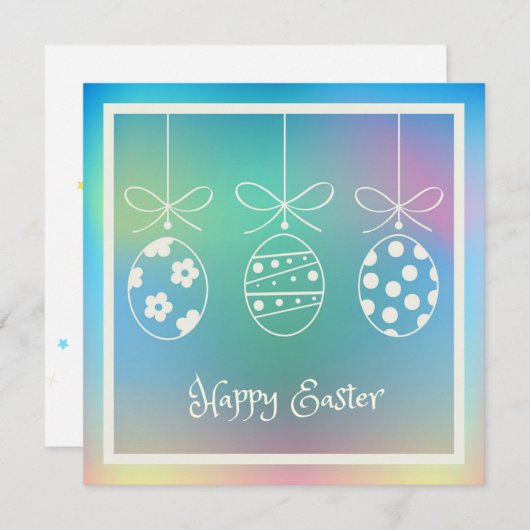 Happy Paast Spring Cute Bunny Easter Eggs Hunt Feestdagenkaart (Voorkant / Achterkant)