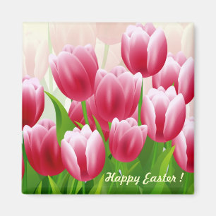 Happy Paast Spring Tuliers Paasmakersnetten Magneet